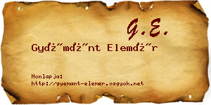Gyémánt Elemér névjegykártya